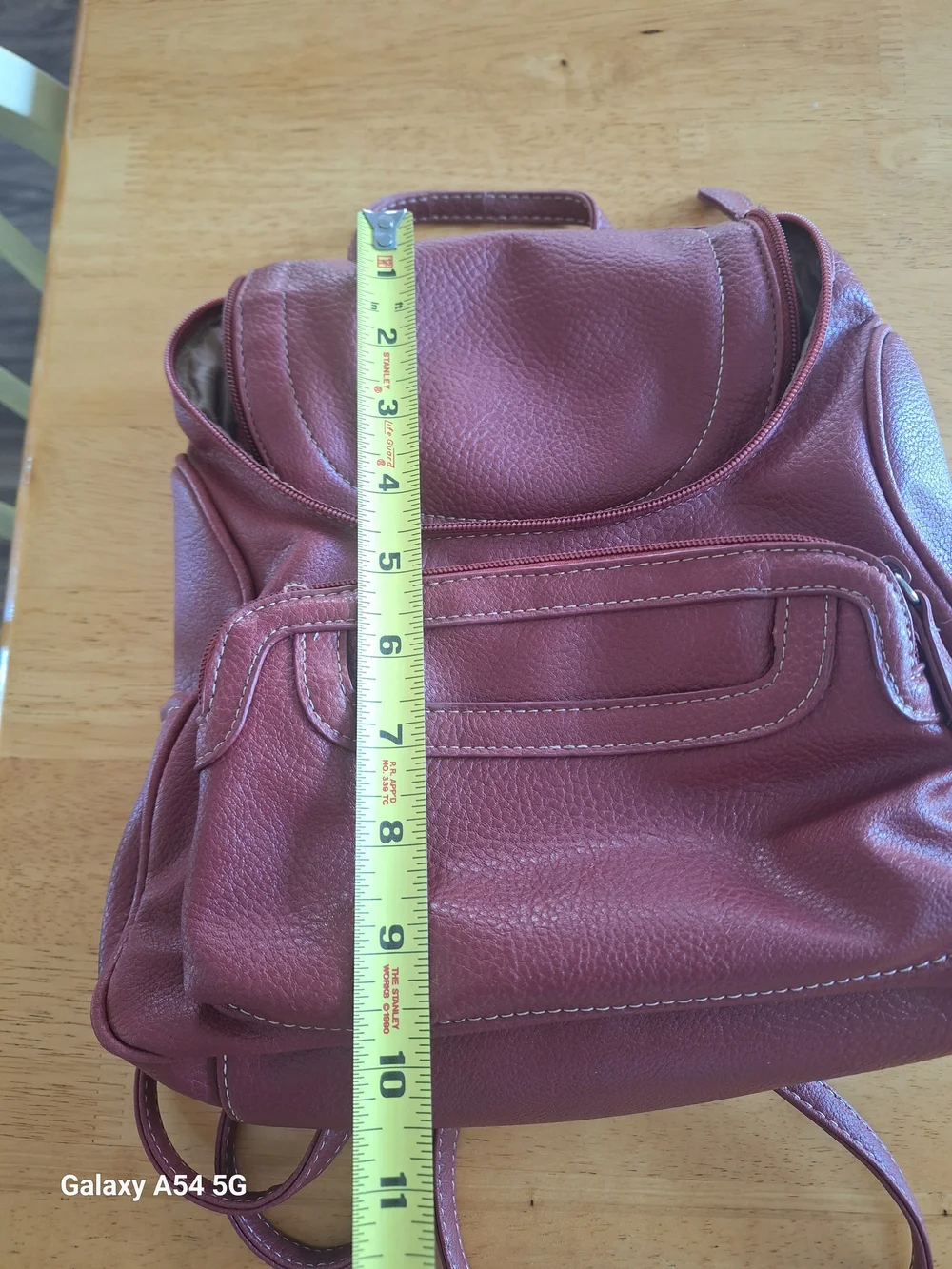Women's Burgundy Leather Backpack Purse